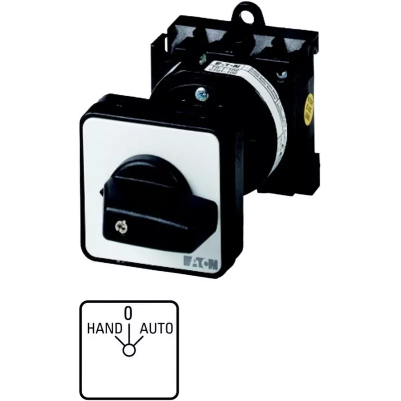 Eaton T0-1-15431/Z sukamasis kumštelinis jungiklis 1-polis 20A 690V AC įleidžiamas juodas/baltas 029364