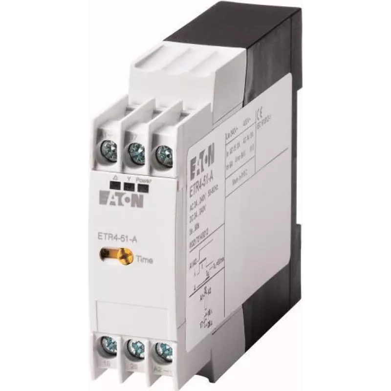 Eaton ETR4-51-A Žvaigždė-tri kampo laiko relė, 24-240V AC/DC, 3-60s, 2 CO, DIN bėgelis 031884