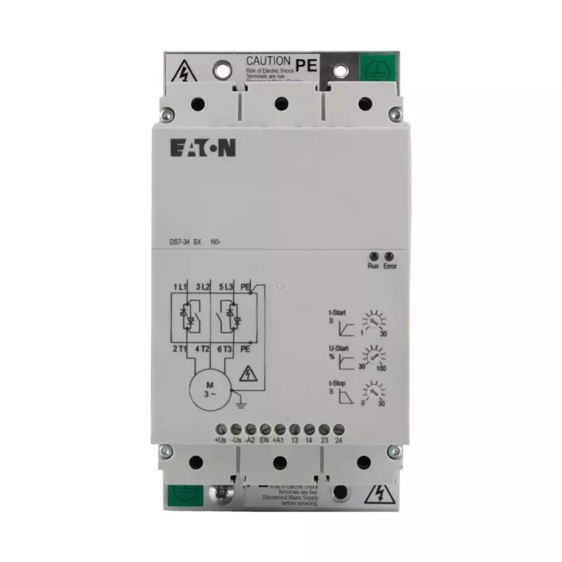 Eaton DS7-340SX041N0-N DS7 švelnaus paleidimo įtaisas, 41 A, 22 kW esant 400 V, 200–480 V AC, 24 V DC valdymo įtampa, integruotas apėjimas (134916)