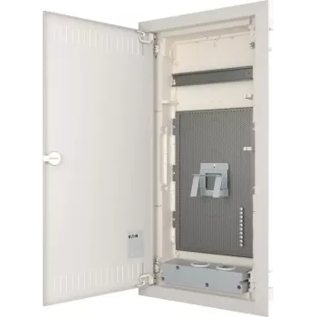 Eaton KLV-48HWM-F įleidžiamas paskirstymo skydas, 48 modulių vienetai, 4 eilės, permatomos durys, baltas 178836