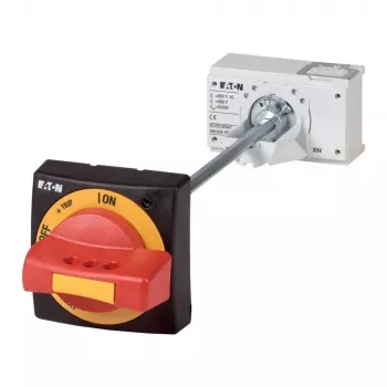 Eaton NZM2-XTVDV durelių movos sukimosi rankena, užrakinama, raudona/geltona, IP66 260180