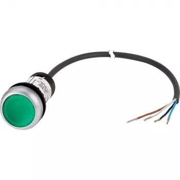 Eaton RMQ-Titan plokščia žalia šviečianti mygtukinė, 1NO, 24V AC/DC, 22,5mm, C22-DL-G-K10-24-P62 185586