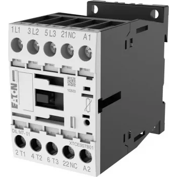 Eaton DILM7-01 kontaktorius, 3 polių, 7 A, 230 V AC 50 Hz / 240 V AC 60 Hz ritė, 1 NC pagalbinis kontaktas 276585
