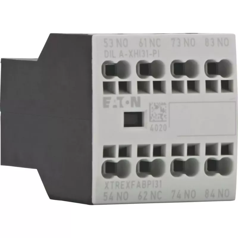 Eaton DILA-XHI31-PI pagalbinis kontaktų blokas, 3NO+1NC, priekinis montavimas, varžtiniai gnybtai, skirta DILM7-DILM38 kontaktoriams ir DILA relėms 199318