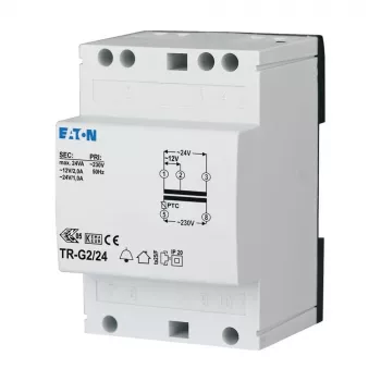 Eaton 272484 TR-G2 durų skambučio transformatorius 230V į 12-24V AC 2-1A DIN bėgiui