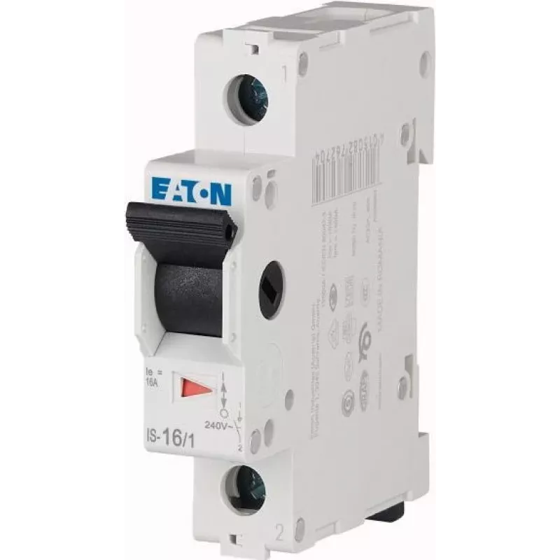 Eaton IS-16/1 atskyriklis, 1 polių, 16 A, 230/400 V AC, DIN bėgio montavimas 276254