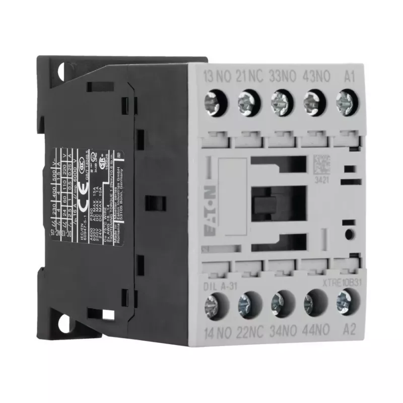 Eaton DILA-31 pagalbinis kontaktoriuss 24 VDC 3 NO + 1 NC, varžtiniai gnybtai, 1,6 kW