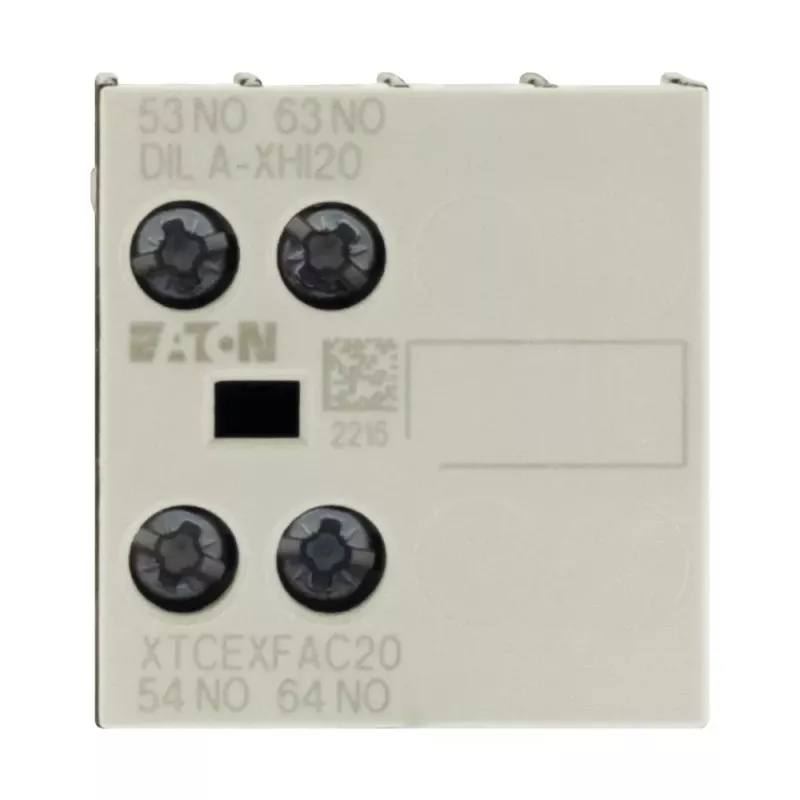 Eaton DILA-XHI20 pagalbinis kontaktų blokas, 45 mm plotis, juodas/baltas, -25 iki 60 °C, 276422
