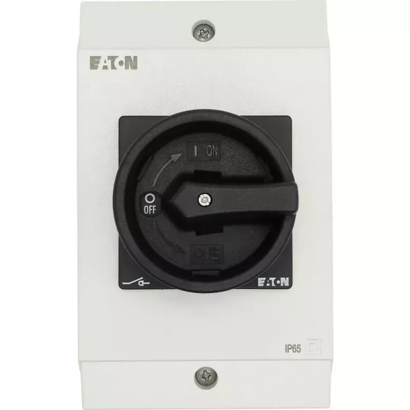 Eaton T3-4-15682/I2/SVB-SW 6 polių kumštelinis jungiklis, 32 A, 690 V AC, įleidžiamas, juoda rankena / balta priekinė plokštė 207211