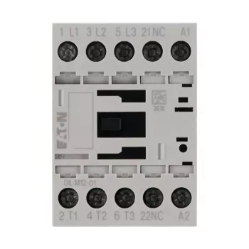 Eaton DILM12-01 3 polių variklio kontaktoriuss, 230 V AC / 240 V AC ritė, 12 A, 1 NC pagalbinis 276865