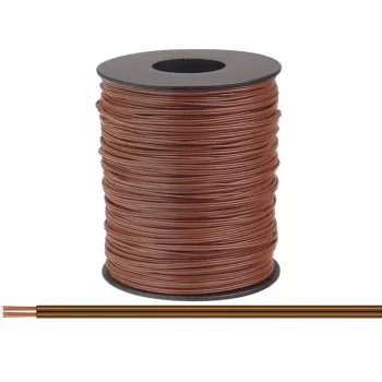 Donau Elektronik 114-88-100 dviguba suvyta viela 2 x 0,08 mm² ruda 100 m