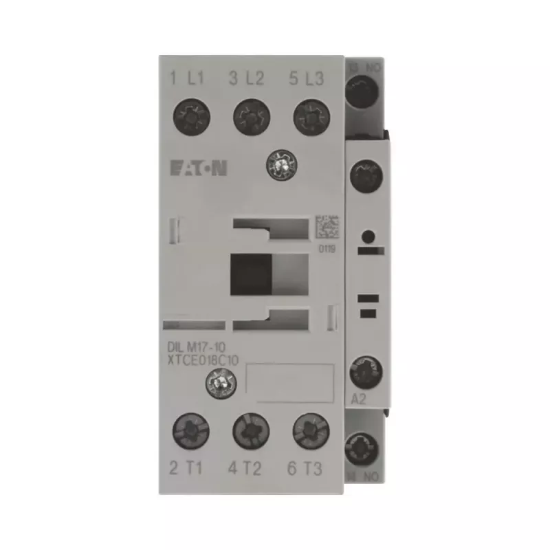 Eaton DILM17-10 24V 50Hz 3 polių galios kontaktorius, 1NO pagalbinis kontaktas, 17A AC-3, 7,5kW, varžtiniai gnybtai, IP00, DIN bėgio / varžtinis montavimas 276991