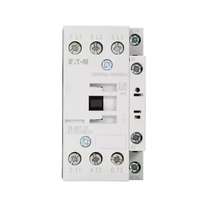 Eaton DILM17-01 kontaktorius, 3 polių, 17 A, 230 V AC ritė, 1 NC pagalbinis 277036