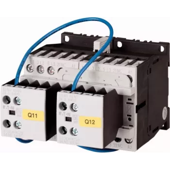 EATON 278086 reversinis kontaktorius 4 kW 400 V AC, 230 V 50 Hz ritė, 3 polių, 2NO+2NC, DIN bėgiui