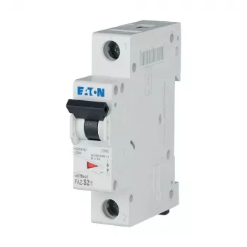 Eaton FAZ-S2/1 miniatiūrinis automatinis jungiklis, 2 polių, 1 A, S tipo, 10 kA, 278607