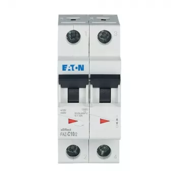 Eaton FAZ-C10/2 modulinis automatinis jungiklis (MCB), 10 A, 2 polių, C tipo, 400 V AC, 10 kA 278756