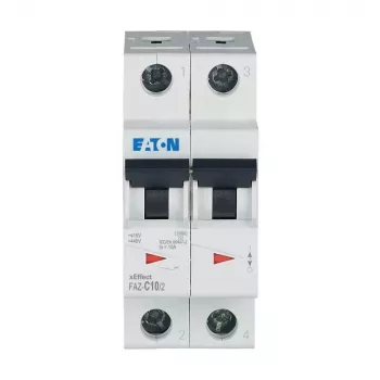Eaton FAZ-C10/2 modulinis automatinis jungiklis (MCB), 10 A, 2 polių, C tipo, 400 V AC, 10 kA 278756