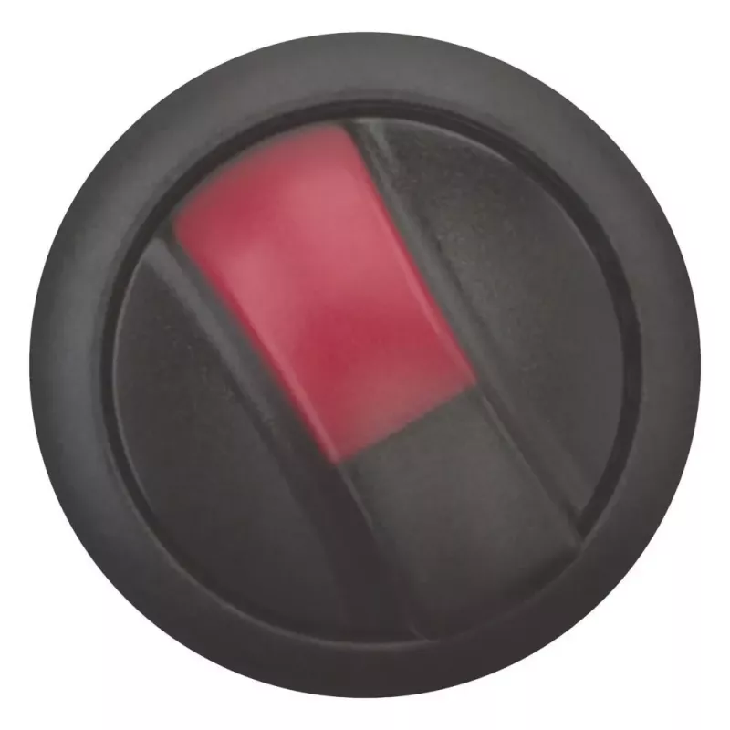 Eaton M22S-WLKV-R selektoriaus jungiklio pavara, 2 padėčių fiksavimo, juoda rankenėlė, plastikinis priekinis žiedas 284399