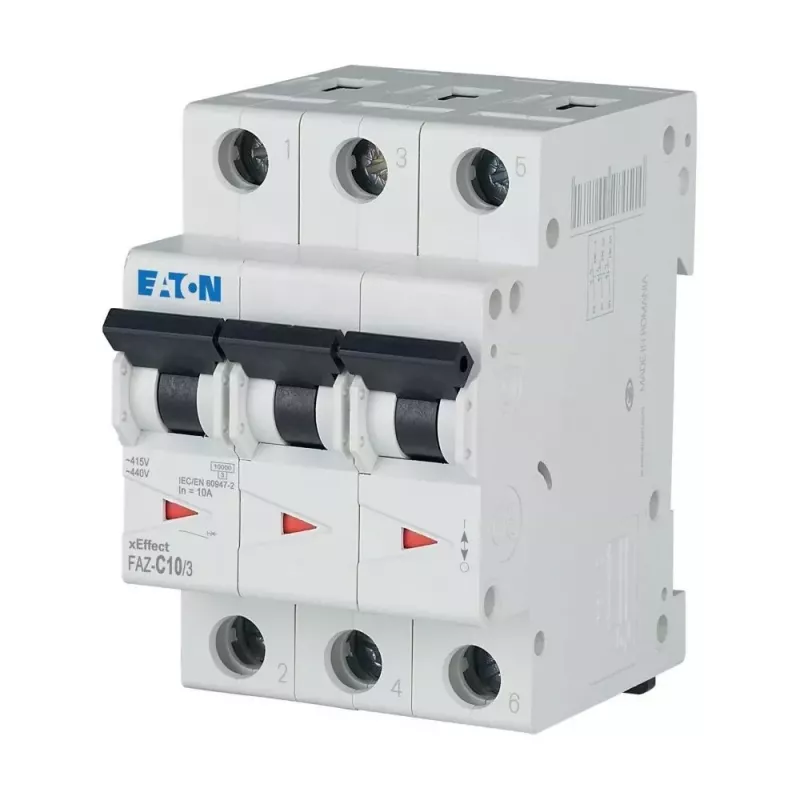 Eaton FAZ-C10/3 automatinis grandinės pertraukiklis C tipo 10 A 3 polių 278869