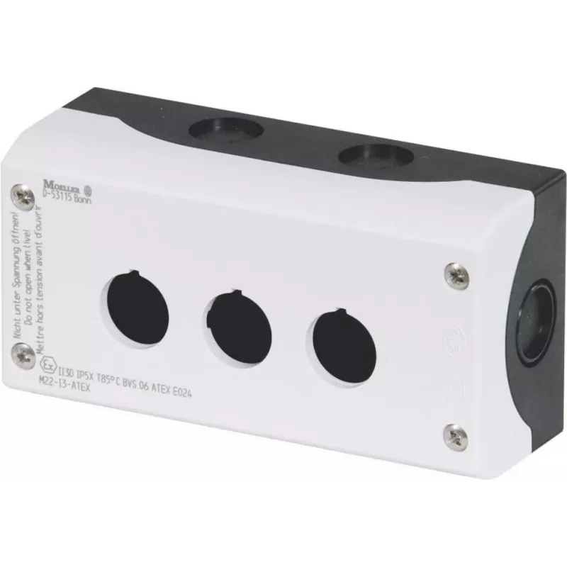 Eaton M22-IY1 geltonas tuščias korpusas, 1 montavimo vieta, montuojamas ant pagrindo, 80 x 72 x 56 mm, IP66, IK08 216536