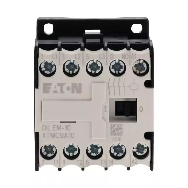 EATON DILEM-10 mini kontaktoriuss, 3 polių, 24 V AC 50 Hz ritė, 9 A AC-3, 1 NO pagalbinis kontaktas 010005