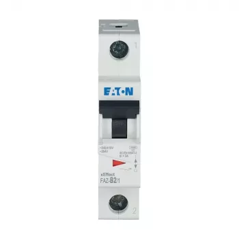 EATON FAZ-B2/1 miniatiūrinis automatinis jungiklis, 1-polio, B tipo, 2 A, 6 kA, 230/400 V AC, DIN bėgio montavimas, termomagnetinis 278523