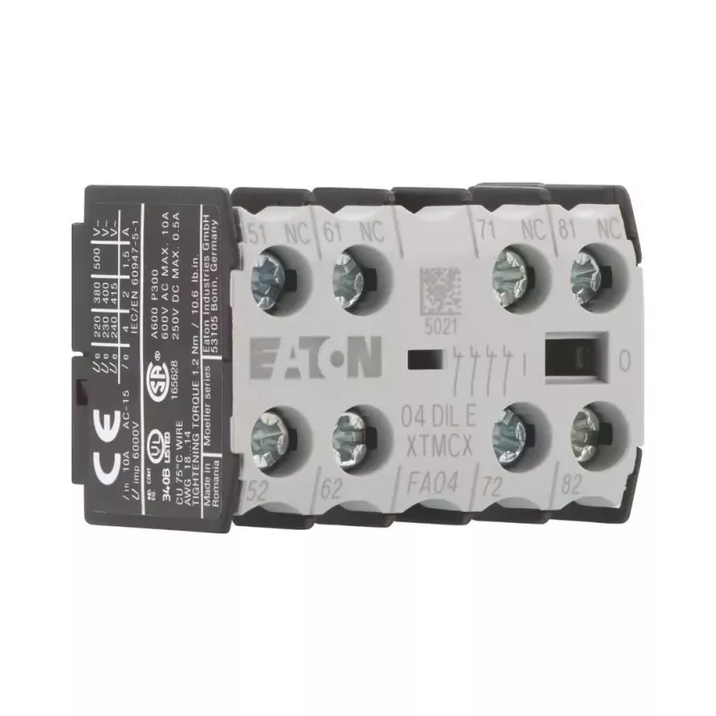 EATON 04DILE pagalbinis kontaktų blokas, 4 NC, priverstinai vedami, priekinio montavimo, DILM7-DILM38 kontaktoriams 010256