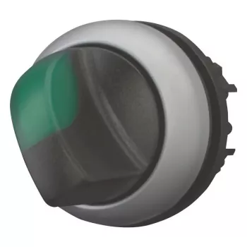 Eaton M22 sukamasis jungiklis, 3 padėčių, fiksuojamas, juoda rankenėlė su sidabriniu apvadu 284395