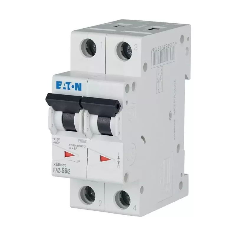 Eaton FAZ-S6/2 S charakteristikos automatinis jungiklis 6A 2 polių 6kA 278809