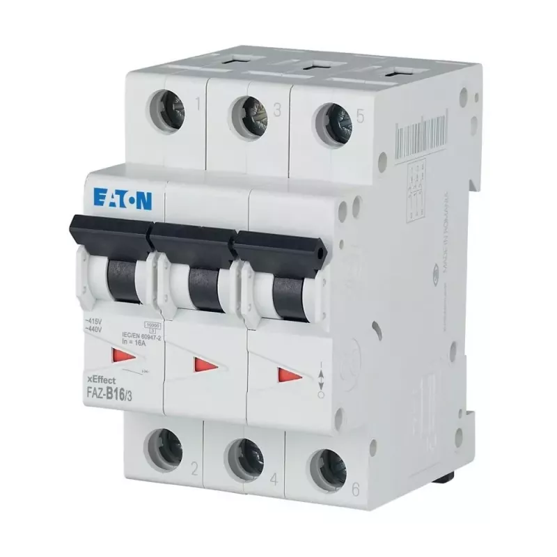 Eaton FAZ-B16/3 automatinis grandinės pertraukiklis, B tipo, 3 polių, 16 A, 278847