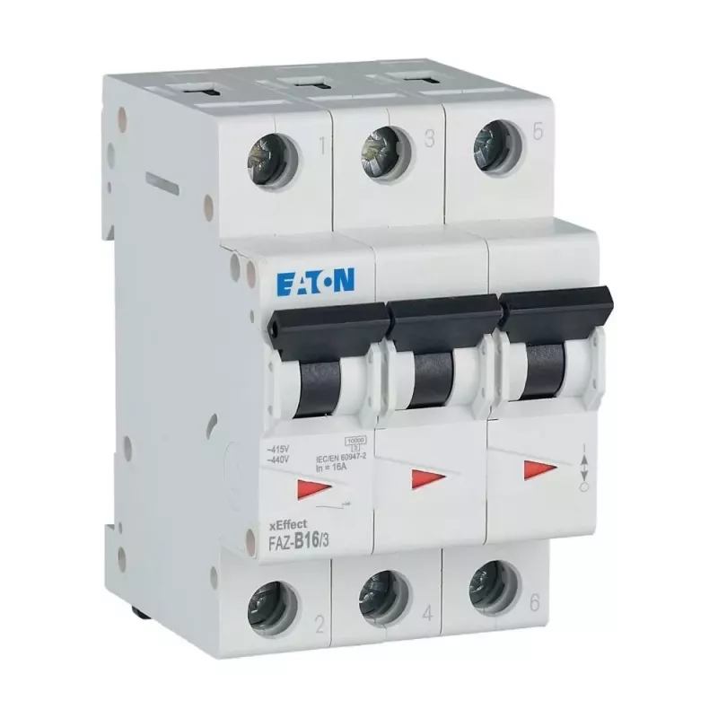 Eaton FAZ-B16/3 automatinis grandinės pertraukiklis, B tipo, 3 polių, 16 A, 278847