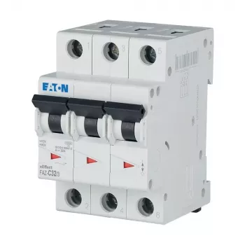 Eaton FAZ-C32/3 automatinis grandinės pertraukiklis C tipo, 32 A, 3 polių, 10 kA, DIN bėgiui 278876
