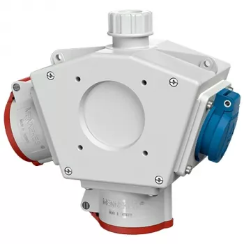 MENNEKES Standard-Delta-Box 92916 Delta Box, 1x CEE 16A 5 polių 400V, 2x Schuko 230V, IP44, pilka