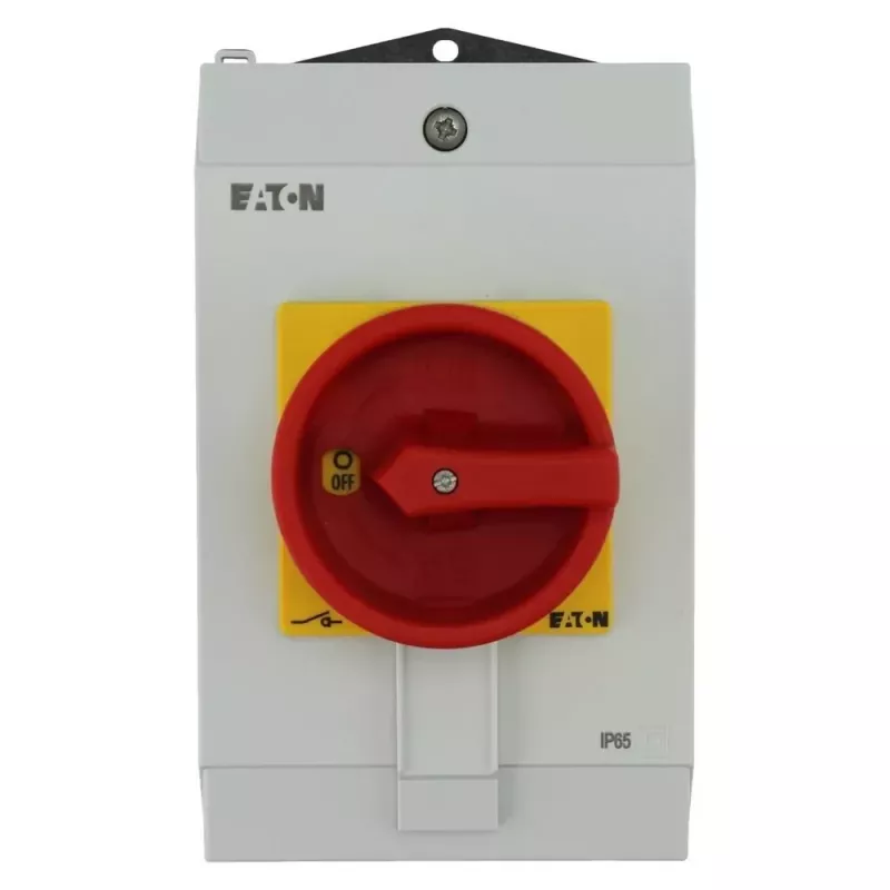 Eaton P1-40/I2H/SVB pagrindinis jungiklis su avarinio sustabdymo funkcija, užrakinamas, 40 A, 690 V, 3 polių, priekinio montavimo, IP65 199922