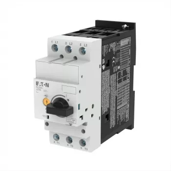 Eaton PKZM4-50 variklio apsaugos automatinis jungiklis, 3 polių, 50 A, 40-50 A perkrova, varžtiniai gnybtai, DIN bėgelis 222355