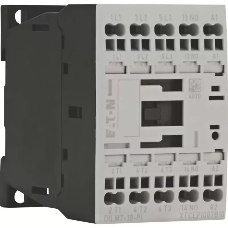 Eaton DILM7-10(24VDC)-PI galios kontaktorius, 3 NO pagrindiniai kontaktai, 24 V DC ritė, 7 A AC-3, 690 V 199223