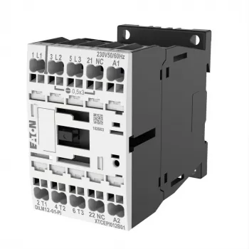 EATON DILM12-01 24 V DC kontaktorius, 3 polių, 12 A, 1 NO pagalbinis kontaktas 199248