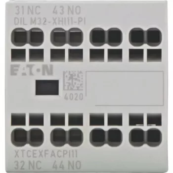 Eaton DILM32-XHI11-PI pagalbinis kontaktų blokas, 1 NO + 1 NC, 4 A, priekinio montavimo, DILM7-DILM32 kontaktoriams 199309