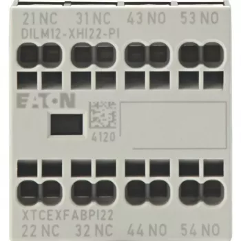 Eaton DILM12-XHI22 pagalbinis kontaktų blokas, 2NO+2NC, priekinio montavimo, varžtiniai gnybtai, skirtas DILM7-150 kontaktoriams 199458