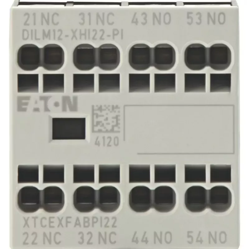 Eaton DILM12-XHI22 pagalbinis kontaktų blokas, 2NO+2NC, priekinio montavimo, varžtiniai gnybtai, skirtas DILM7-150 kontaktoriams 199458