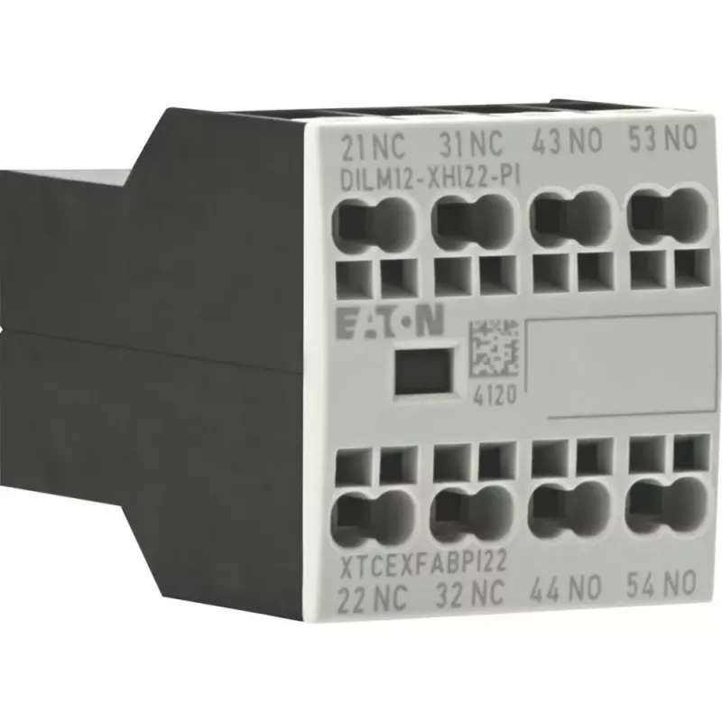 Eaton DILM12-XHI22 pagalbinis kontaktų blokas, 2NO+2NC, priekinio montavimo, varžtiniai gnybtai, skirtas DILM7-150 kontaktoriams 199458