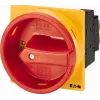 Eaton P1-32/EA/SVB/N/HI11 4 polių pagrindinis jungiklis, 32A, IP65, juodas korpusas su raudona/geltona rankena 057859
