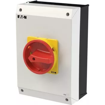 Eaton P3-63/I4/SVB/N 3 polių avarinio išjungimo pagrindinis jungiklis, 63 A, raudonas/geltonas 207349
