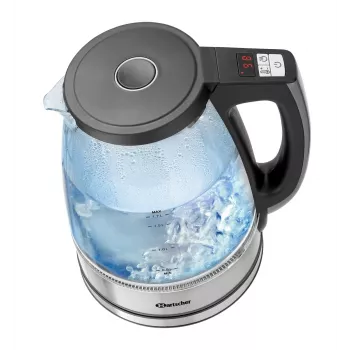 Bartscher stiklinis virdulys 1,7L su 6 temperatūros nustatymais ir LED ekranu 200135