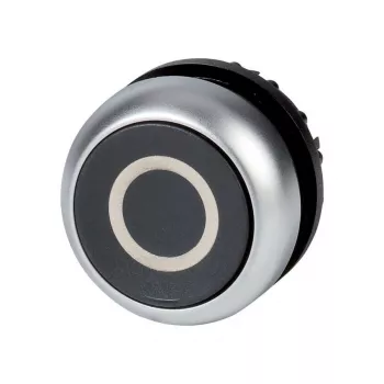 Eaton M22-D-S-X0 mygtuko pavara, juoda, plokščia, momentinė, metalinis priekinis žiedas, 22,5 mm 216609