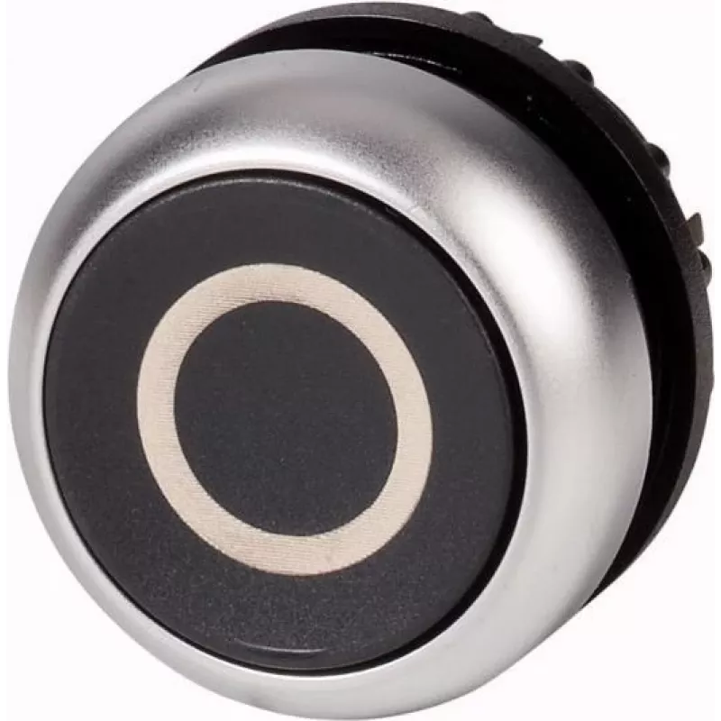 Eaton M22-D-S-X0 mygtuko pavara, juoda, plokščia, momentinė, metalinis priekinis žiedas, 22,5 mm 216609