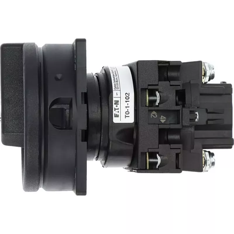 Eaton T0-1-102/EA/SVB-SW fiksuojamas kumštelinis jungiklis 20 A 1-polis 90° juodas