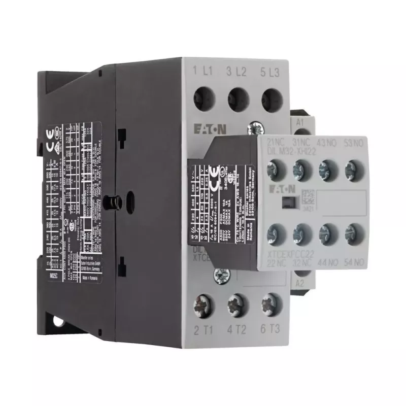 Eaton DILM25-32 3 polių galios kontaktorius, 230 V AC ritė, 11 kW, 25 A, 3NO + 2NO/2NC pagalbiniai 277228