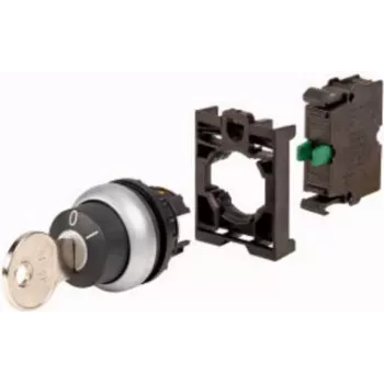 Eaton M22-WS-K10-BVP raktu valdomas perjungiklio aktuatas, 2 padėtys, fiksuojamasis, juodas plastikinis priekinis žiedas, raktas K10, 22,5 mm 110921