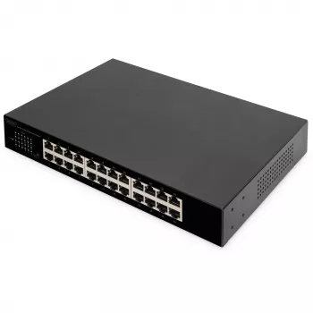 DIGITUS DN-80113-1 24 prievadų Gigabit komutatorius, 19 colių montavimui į stovą, 48 Gbps, nevaldomas